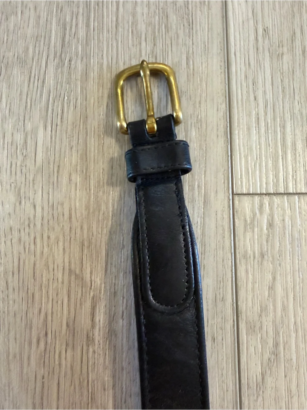 Coach Vintage Black Leather Belt Brass Buckle New York USA Made Large 36 Women’s